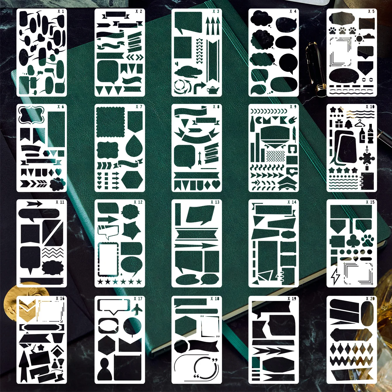 20 шт./набор ламинированные шаблоны для фотоальбома