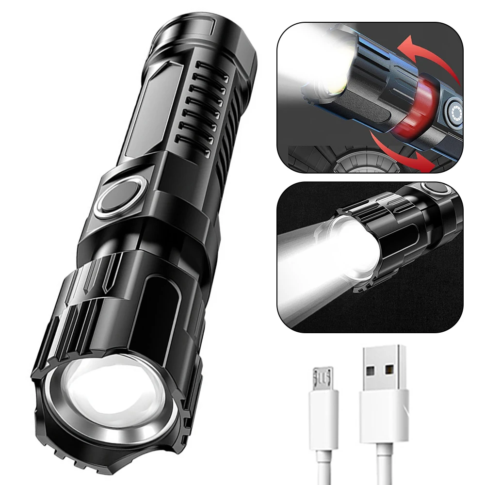 

High Power LED Flashlights 3 Modes Handheld Flashlight Rechargeable Daily Waterproof Hiking Outdoor Survival Tools