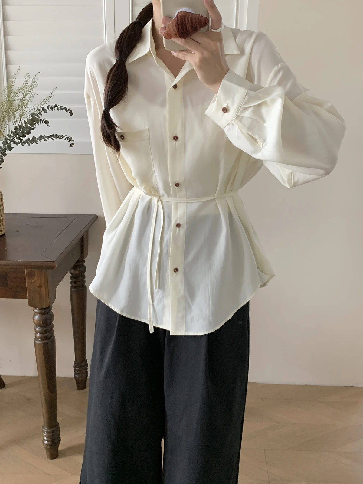 Xinmonlee French sle Повседневные темпераментные рубашки с длинными рукавами и защитой от