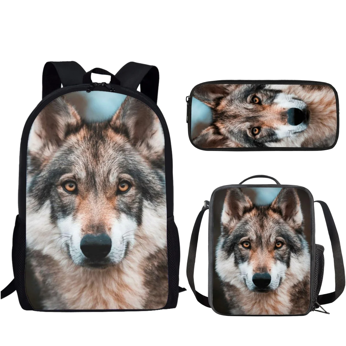 

Husky Wolf Animals 3Pcs/Set School Bags for Kids Boys Large Capacity Schoolbags Girls Notebook Backpack Mochilas Escolares 2023