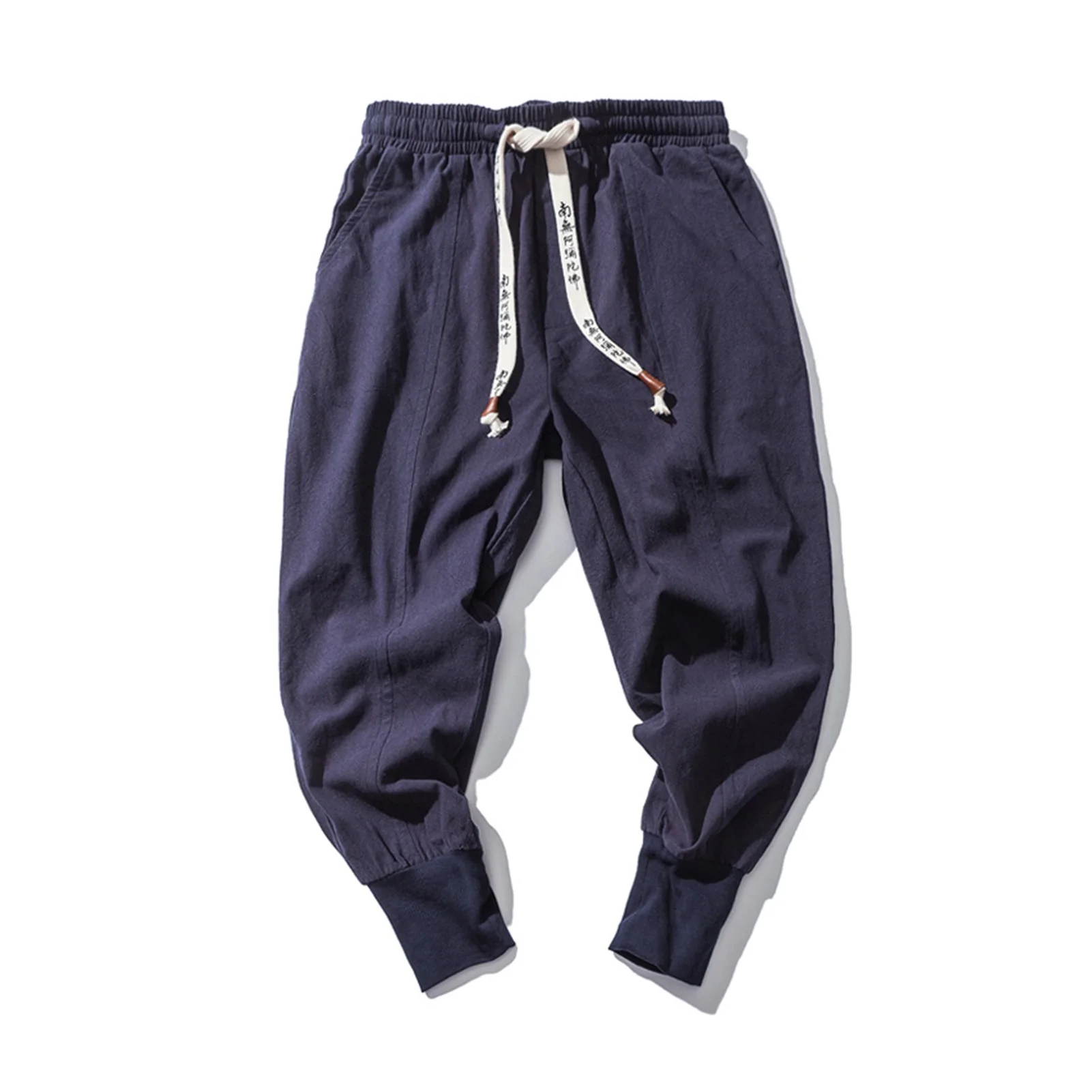 

Шаровары мужские хлопковые с эластичным поясом, уличная одежда, джоггеры, мешковатые брюки с заниженной мотней, повседневные штаны, Прямая ...