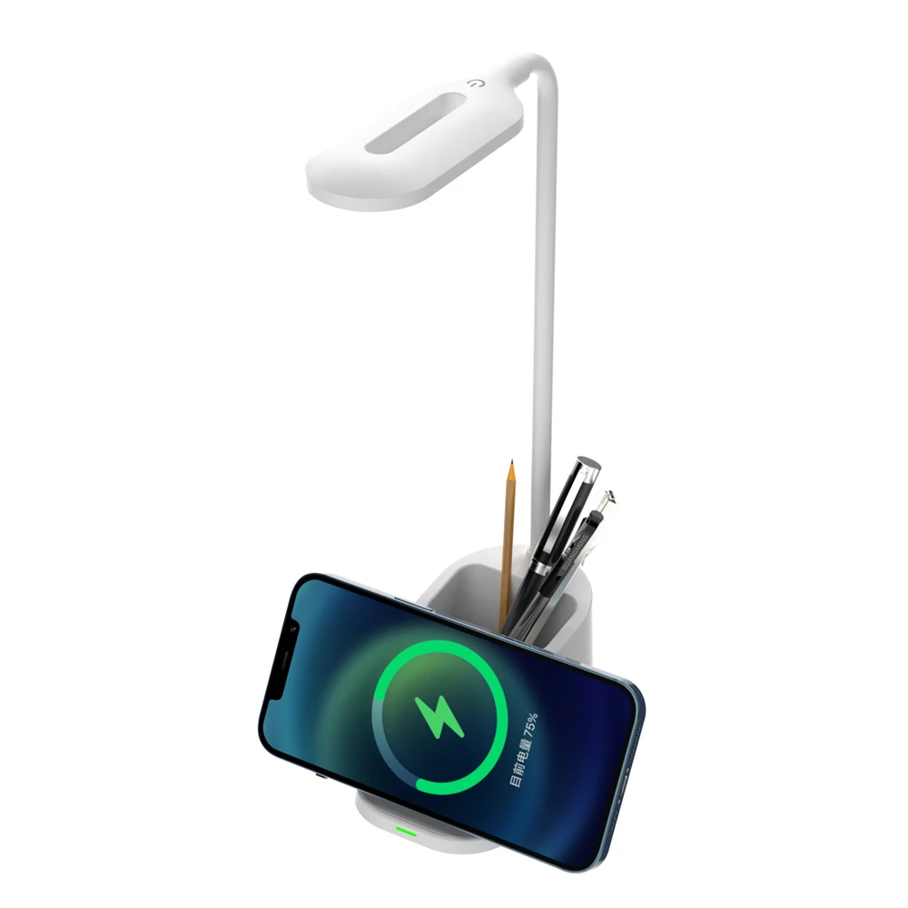 

Wireless Charging Lamp 3 Light Colors Book Light Led Lights Eye Protection Night Lights For Bedroom Study Usb Desk Lamp
