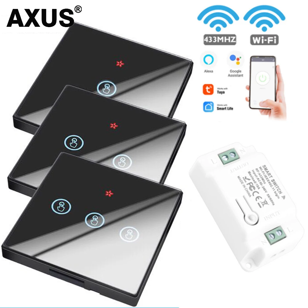

Умный выключатель AXUS Tuya с Wi-Fi и управлением через приложение