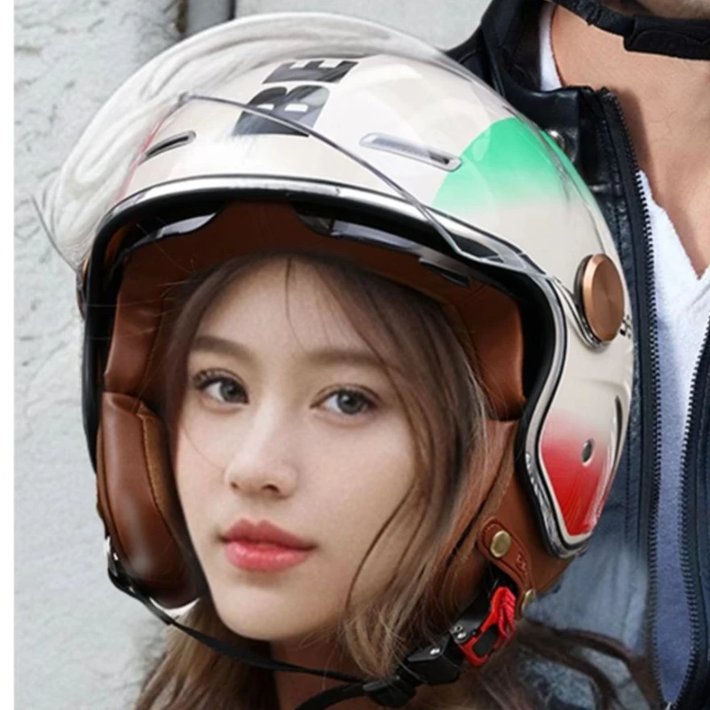 Шлем мотоциклетный BEON с двойными линзами Женский шлем электрический для езды на