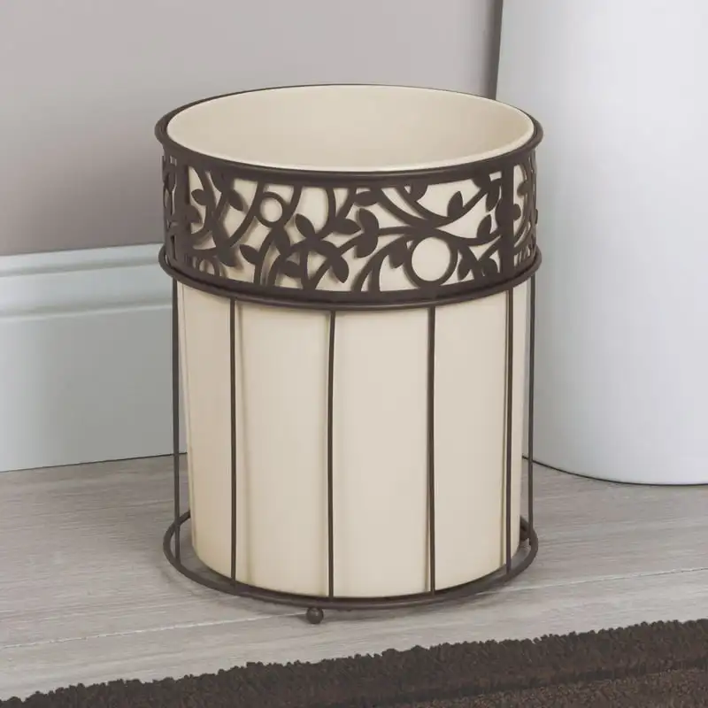 

and Bronze Vine Wastebasket Trash Can for Bathroom, Kitchen, Office, and more Kitchen item Garbage bin for kitchen Rain barrel w