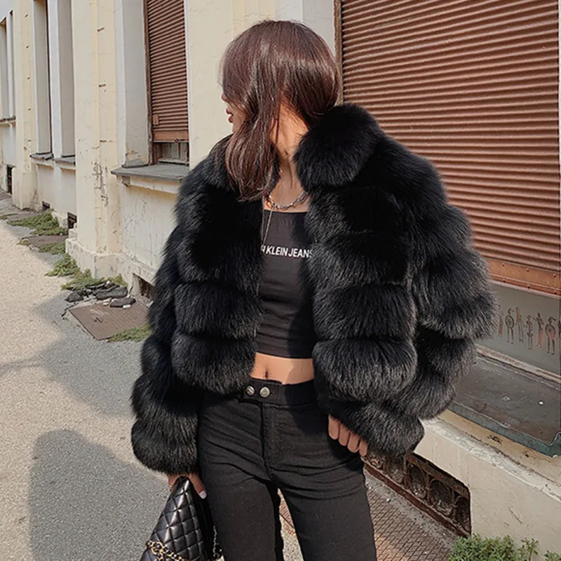 Winter 2023 Women Autumn Warm Thick Faux Fur Coats Fashion Mink Short Fur Coat Oversize Overcoat Hooded Loose Zipper Jackets
