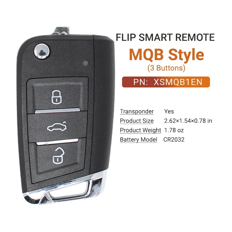 Умный Бесконтактный дистанционный ключ Xhorse XSMQB1EN сменный брелок с 3 кнопками для