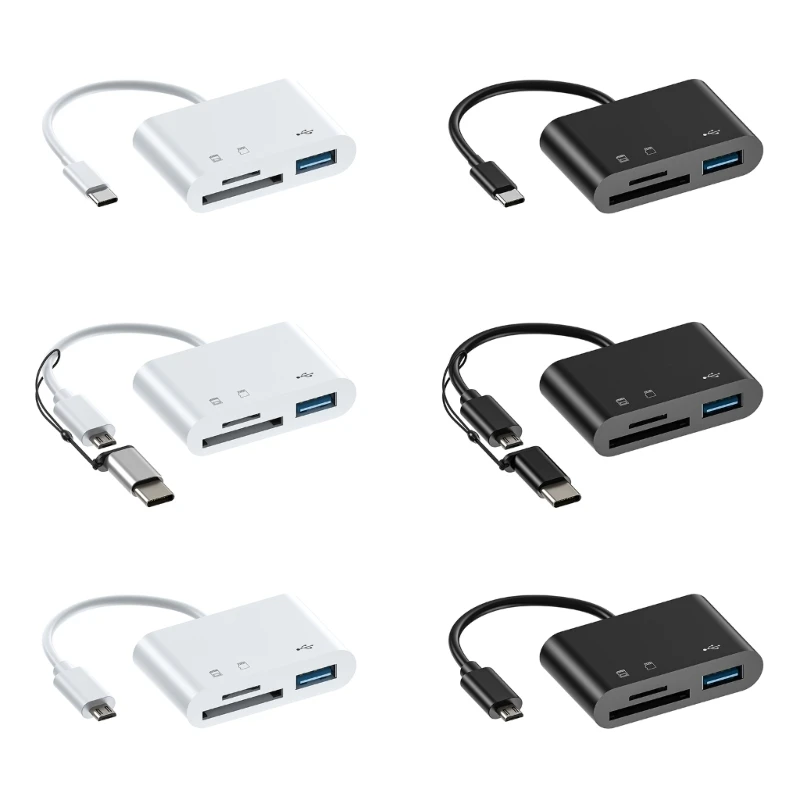 

5 в 1 Многофункциональный Usb Type-C/Micro Usb/TF/SD Устройство чтения карт памяти OTG HUB