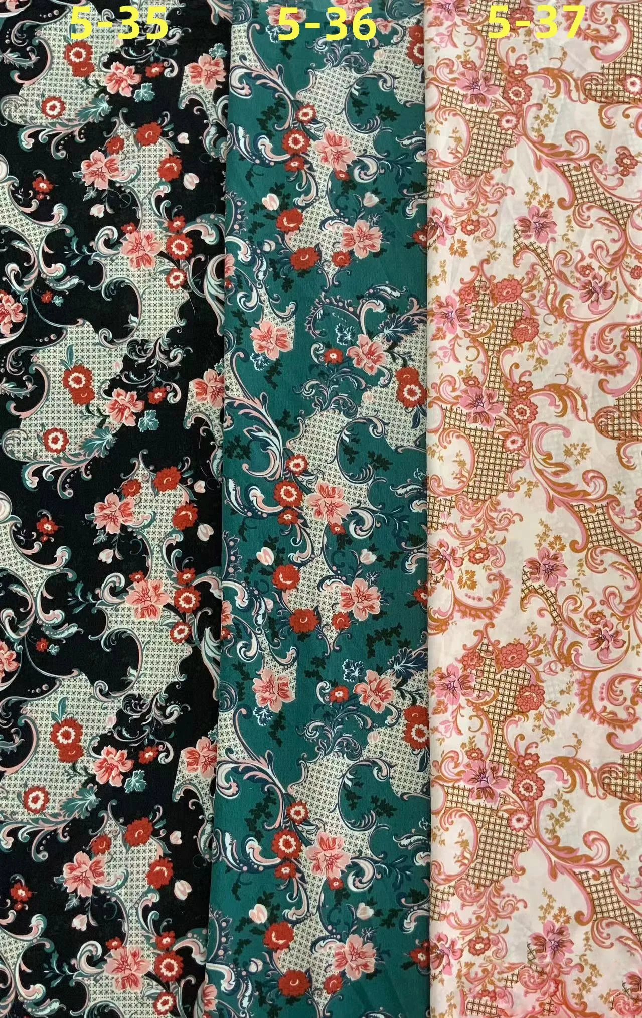 

Elastic Crepe Charmeuse Fabric 2.5Yards African Flowers Soft Crepe Material for Bridal Dress Summer Clothes Sewing Accessories