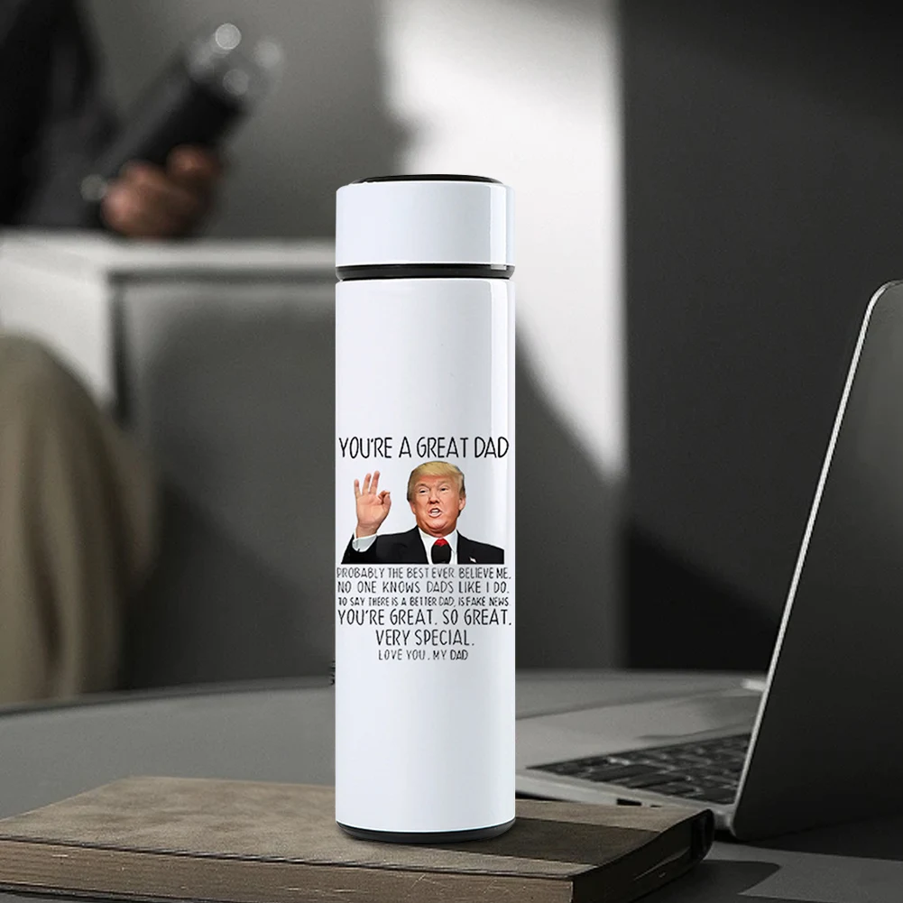 500 мл термочашка Дональда Трампа с дисплеем температуры термос вакуумная