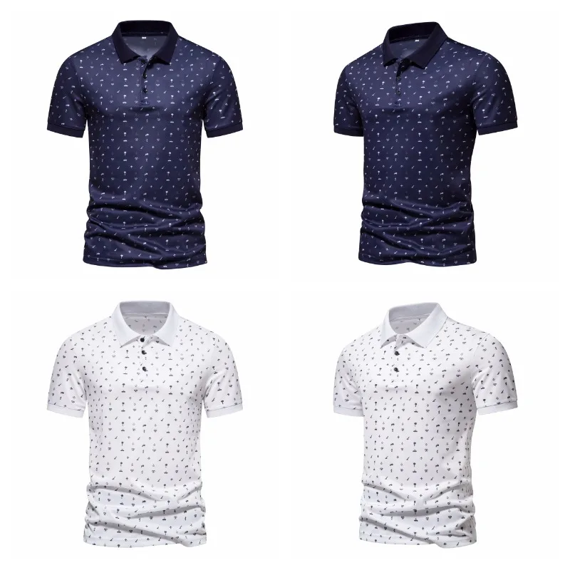 

Мужская летняя футболка-поло с принтом, 2 цвета