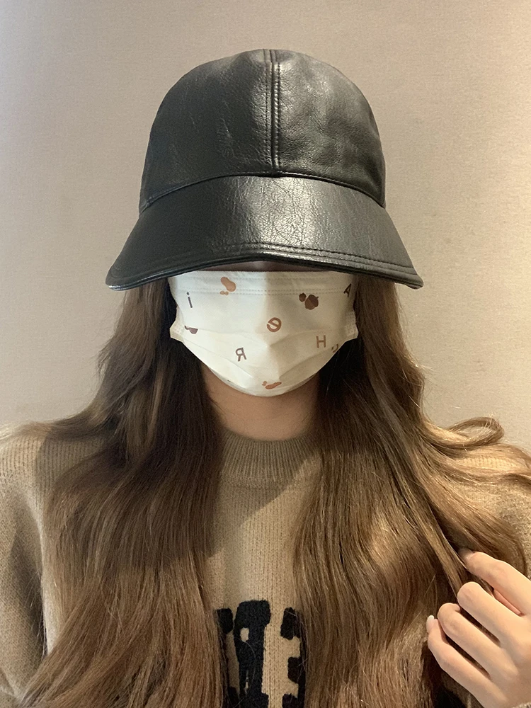 Корейская модная кожаная рыбацкая шляпа в стиле ретро женская осенне-зимняя