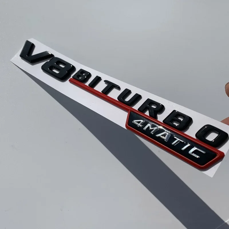 Глянцевая черная эмблема V8 BITURBO 4matic логотип Turbo стильная наклейка для Mercedes Benz C63
