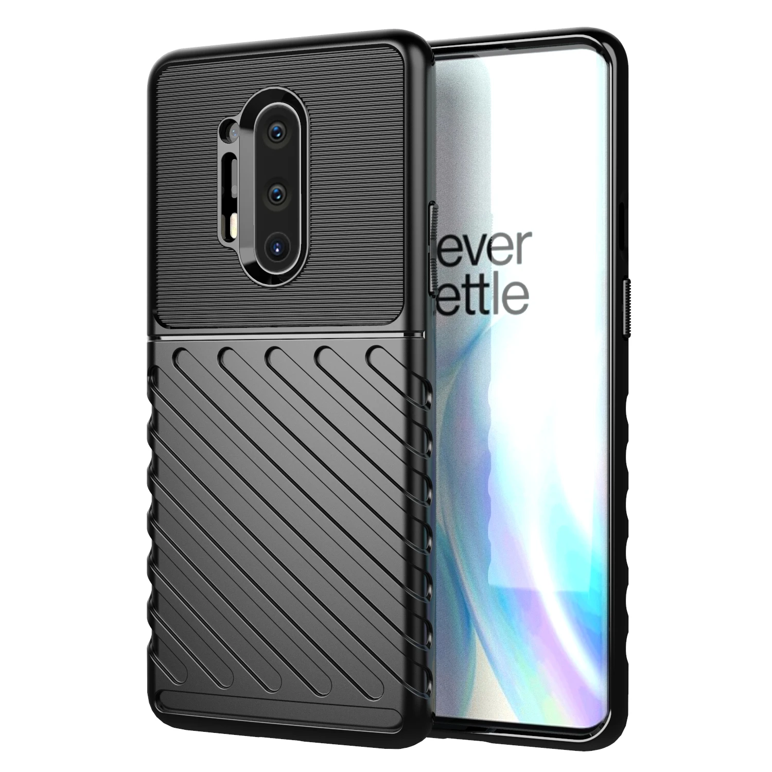 

Half-wrapped Silicone Cover for oneplus 8 pro 1+8t Fashion Thunder Case for oneplus 8t 8pro Shockproof Anti-Scratch Cases