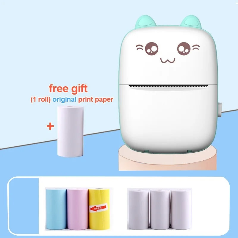 

Mini Portable Thermal Printer Paper Photo Pocket Thermal Printer 57 Mm Printing Wireless Bluetooth Printers Home Fast Printing