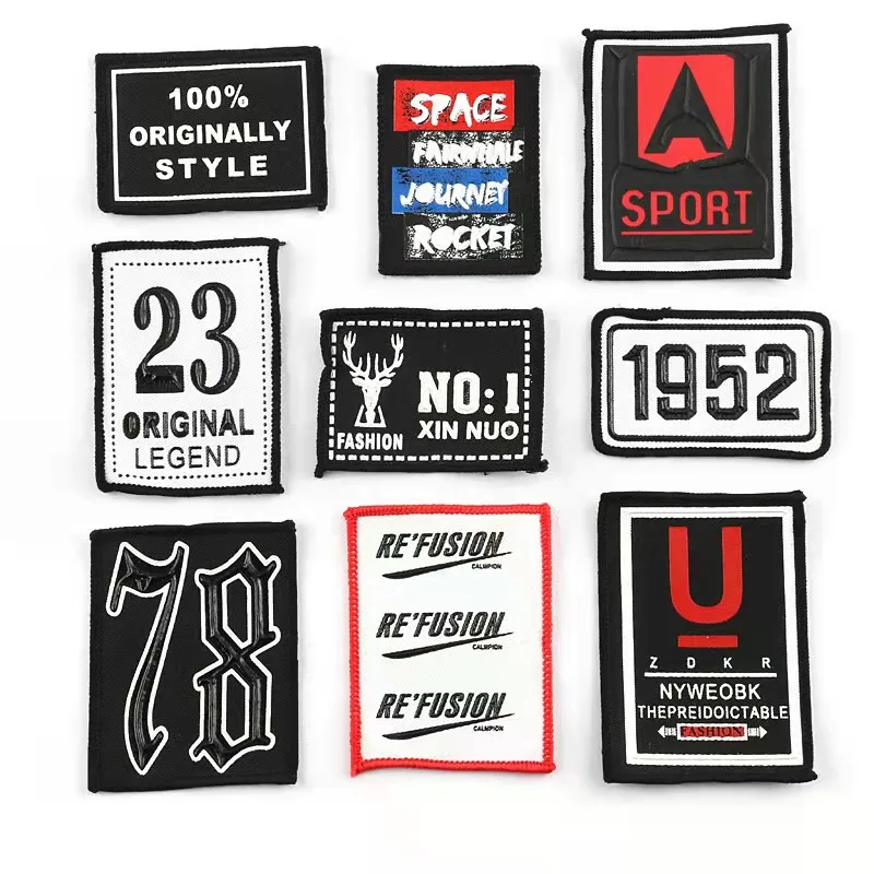 

9Pcs/Lots Mixed Soft Cloth Labels Various Letter Embroidery Hand Made Collar For Diy Knitted Printed Cotton Woven Sew Patches