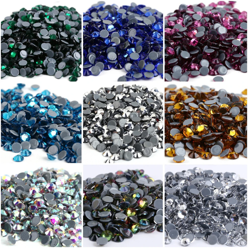 

MulticolorHot Drill Rubbe Hot Drill Rubber Flat Bottom Glass Brill 12mm-30mm Bag DIY Clothing Shoes And Hats Nail Jewelry