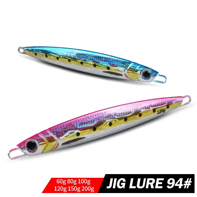 

Htdob 100g-200g 3D Print UV Laser Lure Artificial Vertical Bait Carp Sea Fishing Metal Fast Sinking Jigs pesca With Free Hook