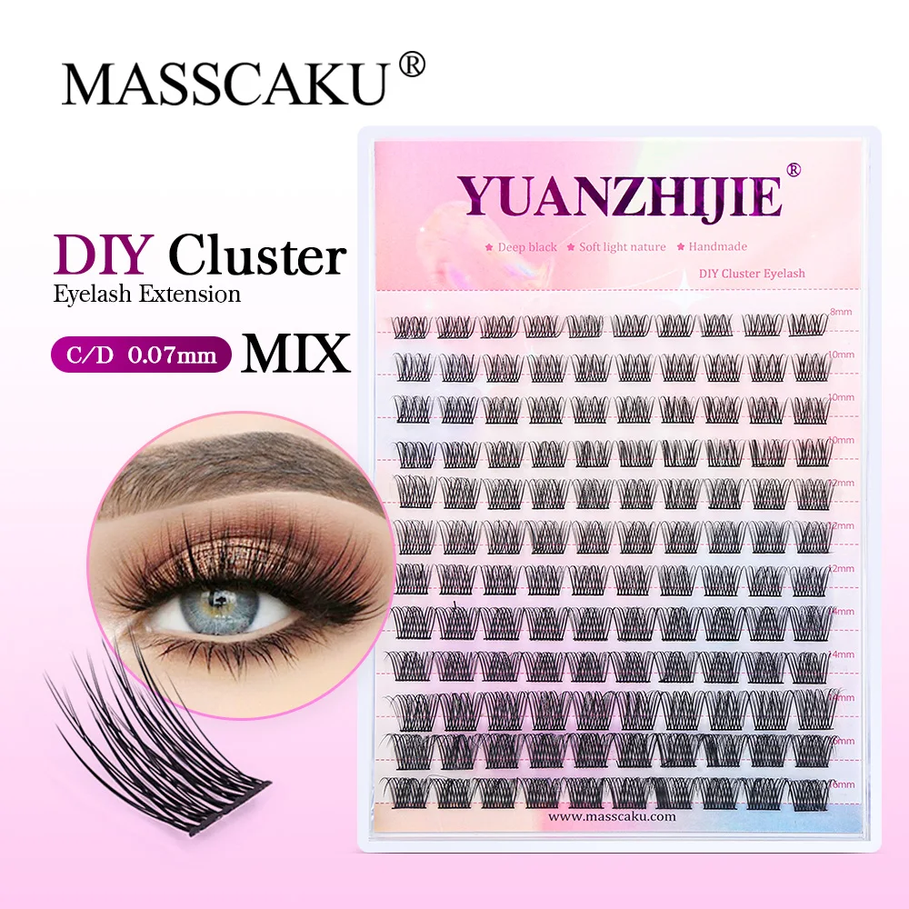 

MASSCAKU Segmented Cluster Lashes Bundles Long-lasting Handmade DIY make up pestañas Easy Quaick Grafting eyelashes Supplies