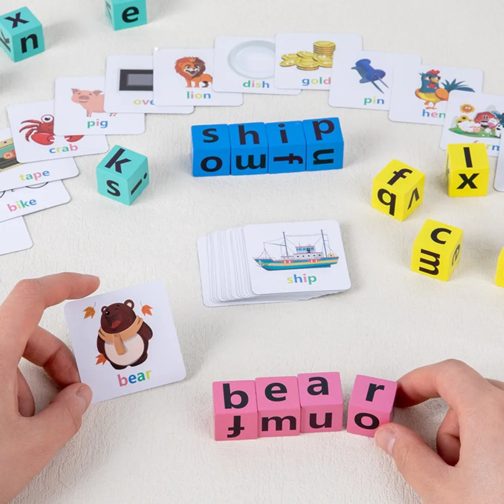 

Flash Cards Literacy Flashcards Letter Learning English Words Card Puzzle Game Alphabet Spelling Game Letter Spelling Block