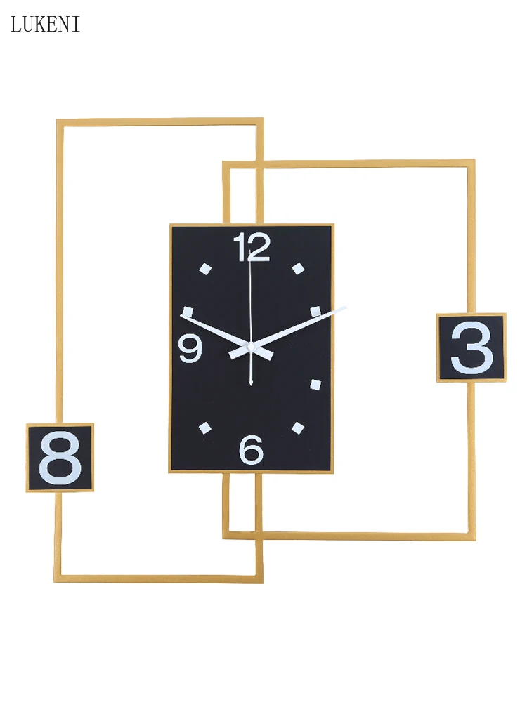 

Роскошные часы в скандинавском стиле, простые домашние атмосферные настенные часы для гостиной, креативные модные сетчатые красные часы