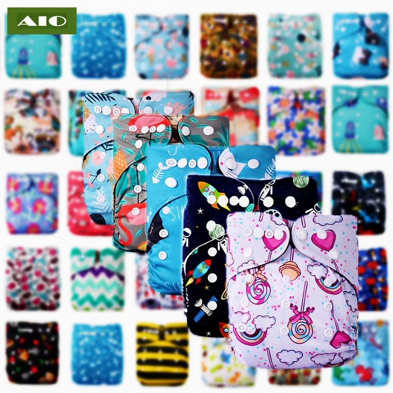 [AIO] детский подгузник из бамбукового угля, экологически чистый моющийся подгузник, регулируемый Карманный подгузник для младенцев, многоразовый подгузник для 3-15 кг