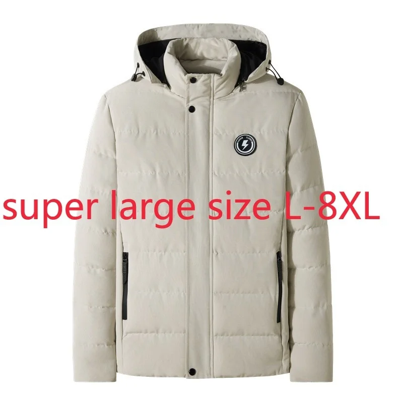 New Arrival High Quality Super Large Autumn Winter Men Fashion Casual Hooded Padded Coat Thick Plus Size LXL2XL3XL4XL5XL6XL7XL8X