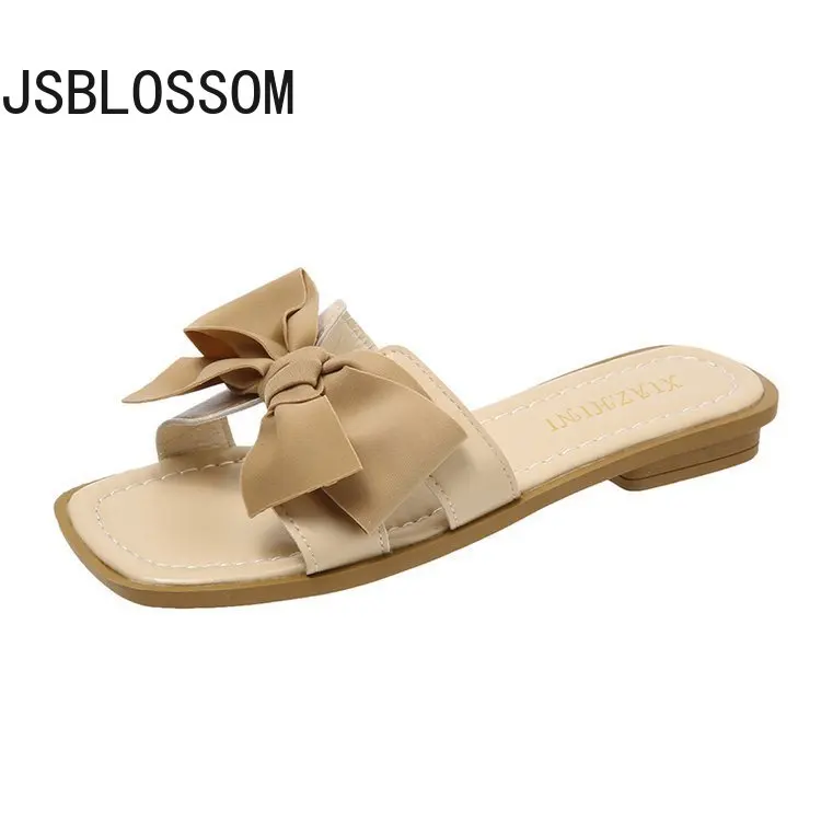 

Bow-tie Slippers for Women Summer 2023 New Comfortable and Casual Fairy Wind Flat Sandals for Women