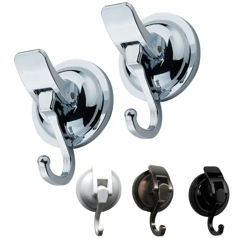 

Reusable Easy To Install Round Strong Vacuum Plastic Holder Suction Cup Seamless Hook Hanging Removable Bathroom