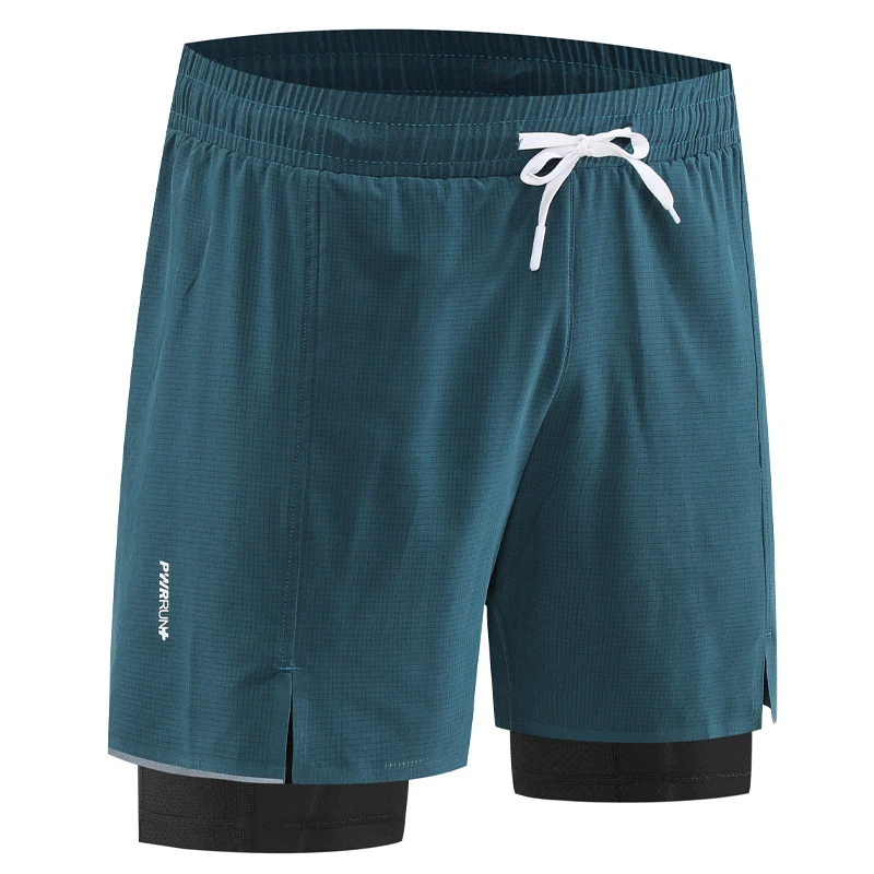 

New Running Shorts Men Sports 2 In 1 Drawstring Quick Dry Workout Short Pant Training Competitive Fitness Jogging Sweatpants