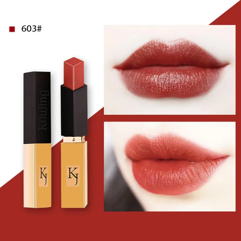 Тонкая матовая золотистая губная помада матовый квадратный блеск для губ