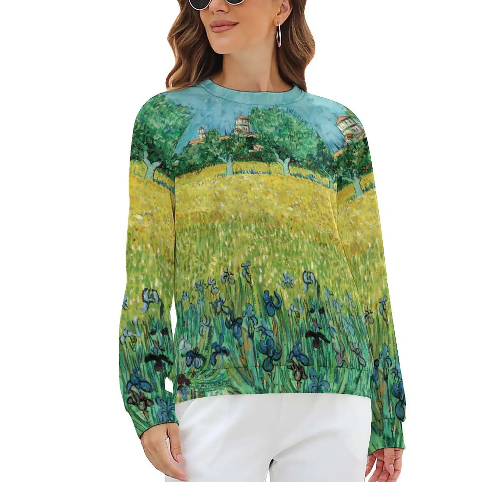 

Винсент Ван Гог повседневные толстовки осеннее поле с цветами Крутая толстовка с длинным рукавом оверсайз Harajuku Дизайнерские свитшоты