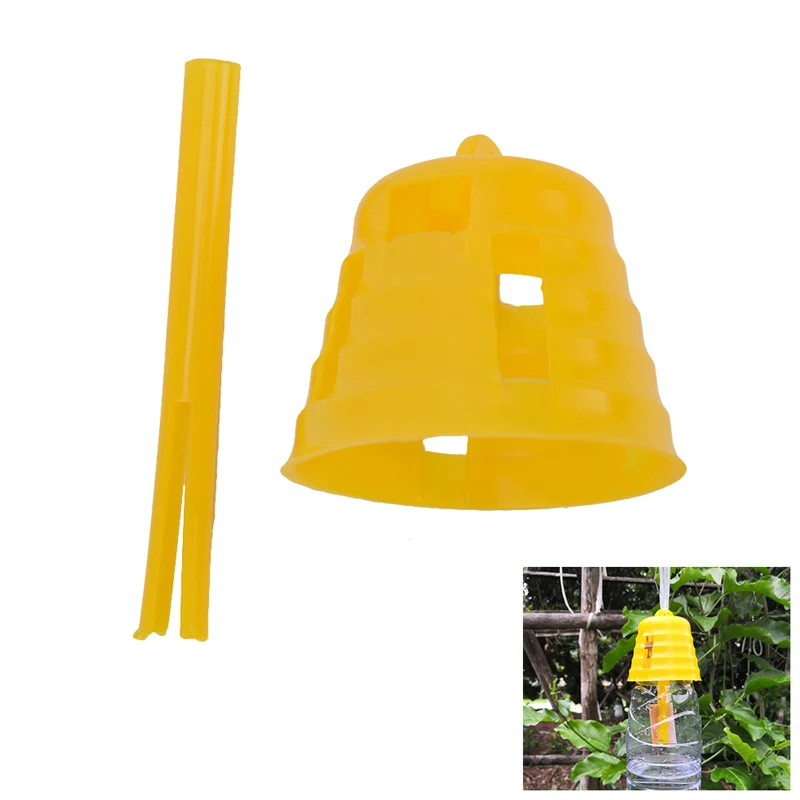 

Fruit Fly Trap Killer Plastic Yellow Drosophila Trap Fly Catcher Pest Insect Control For Home Farm Orchard