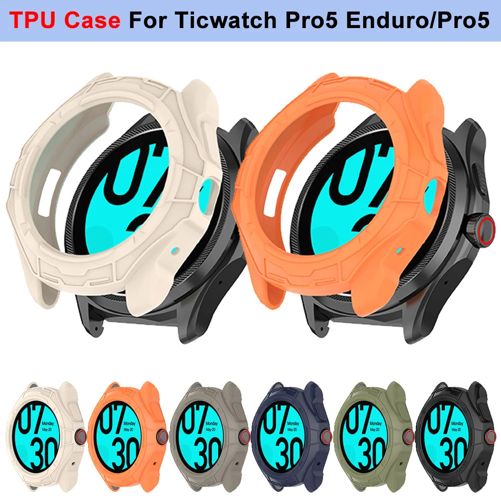 Фото Мягкий чехол из ТПУ для Ticwatch Pro 5 Enduro, аксессуары для умных часов Ticwatch Pro 5, защитная рамка, защитный бампер №1