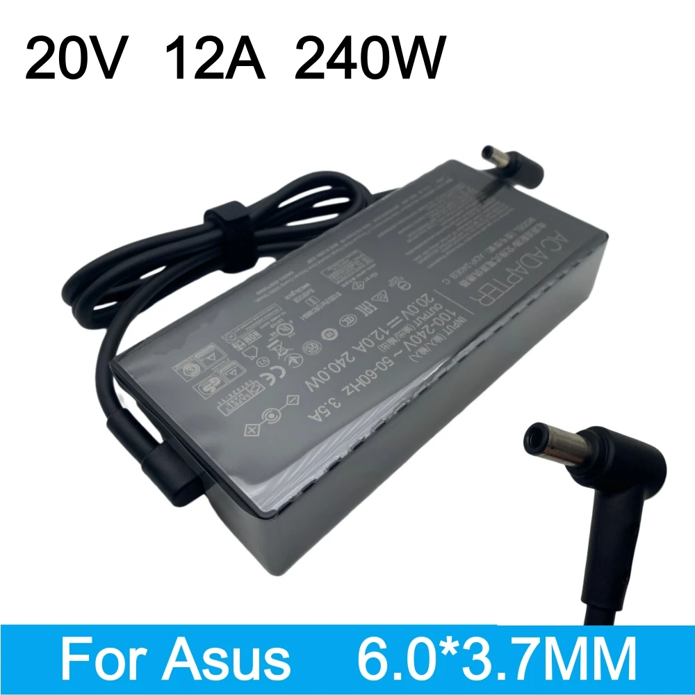Фото 20 В 12 А 240 Вт 6,0*3,7 мм адаптер для ноутбука зарядное устройство для ASUS ROG Zephyrus Duo 15 GX550LXS GX550LWS Strix G15 G17 G713IM ADP-240EB B №1