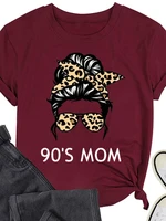 90s mom leopard skull print women t shirt short sleeve o neck loose women tshirt ladies tee shirt tops camisetas mujer