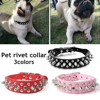 vintage dog collars fashion pu leather studded pet collars for medium large dogs necklace pet training durable collar pet supply