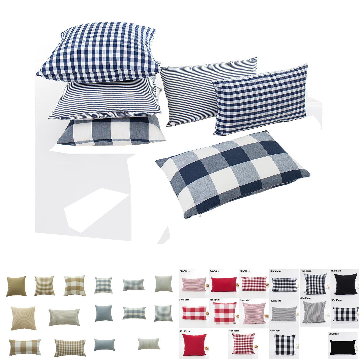 

Sofa Throw Pillow Cover Plaid 45x45/30x50CM Cushion Cover Strip Decorative Pillow Case For Home Hotel Decoration