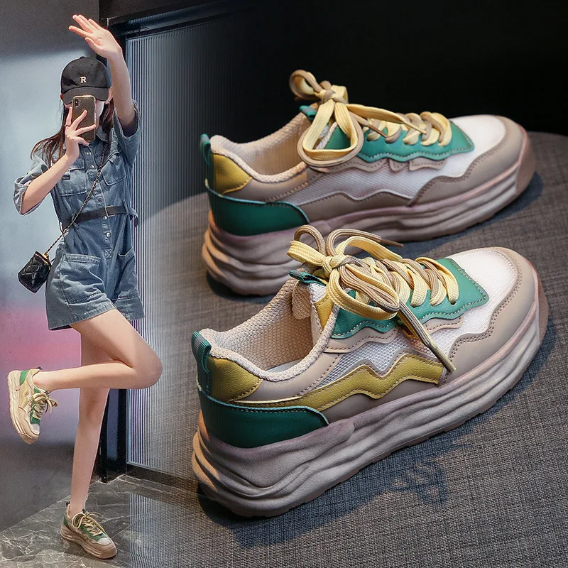 

Vintage Style Design Summer Low Heeled Rubber Outsole Non Slip Wear Resistant and Breathable Daddy Shoes Women Platform Shoes