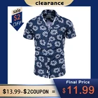 Рубашка AIOPESON в гавайском стиле мужская, Пляжная сорочка из 100% хлопка с цветочным принтом, с коротким рукавом, лето 2021