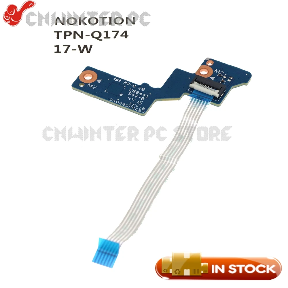 

NOKOTION DAG38DPBCB0 TPN-Q174 DAG38DMBCC0 G38D для HP OMEN 17-W Плата кнопки питания с кабелем