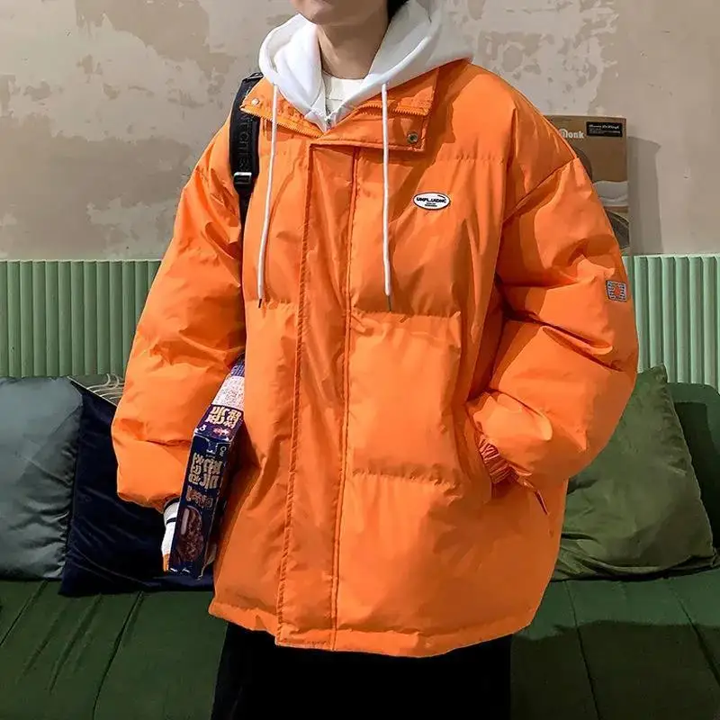 Autumn and Winter New Loose Simple Casual Fashion Trend Lazy Wind Casual Wild Down Jacket Plus Velvet Thick Thick Warm Jacket