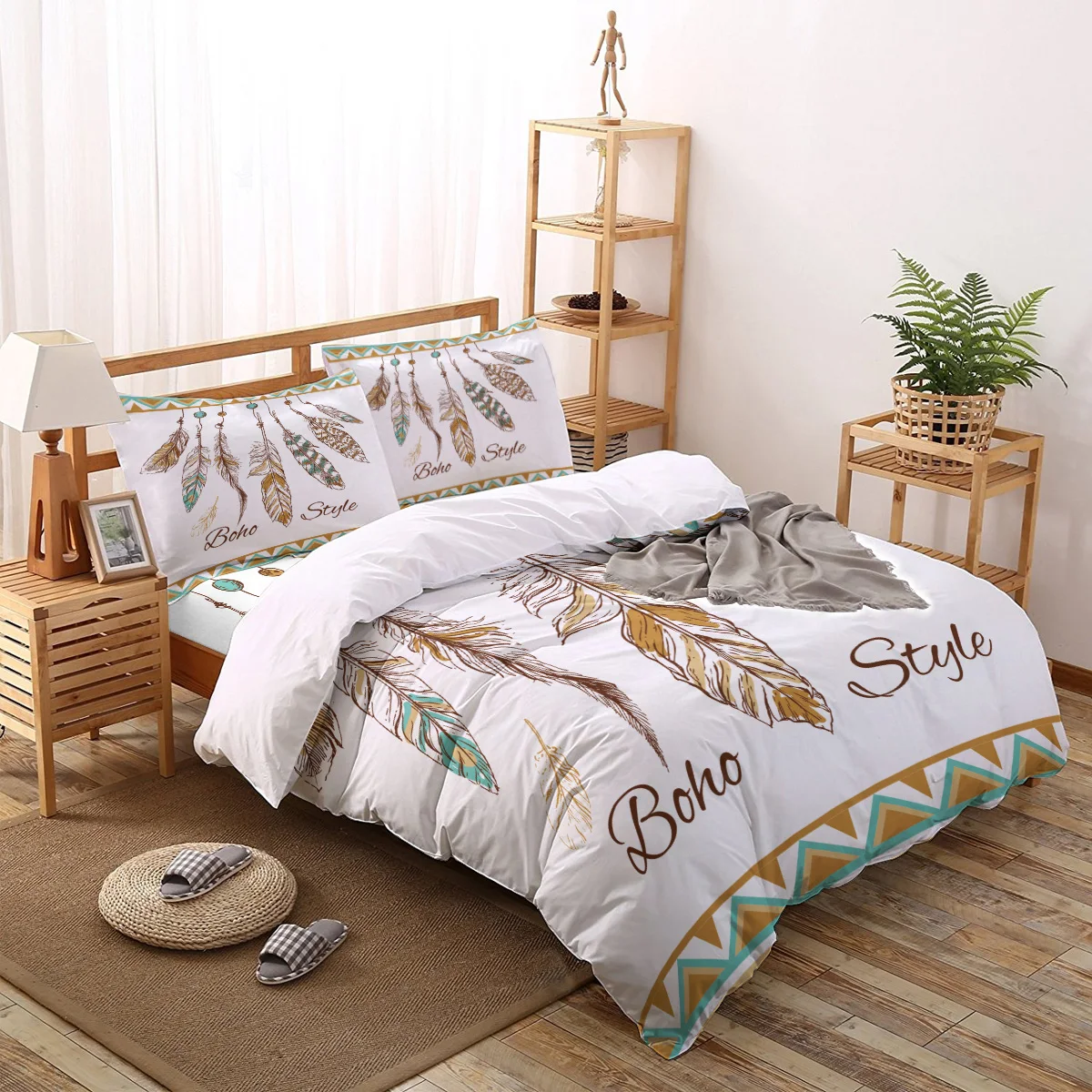 

Feather Indian Dream Catcher Flying Duvet Cover Pillowcase Sheet Bedroom Set Queen King Twin Size Modern Comforter Bedding Sets