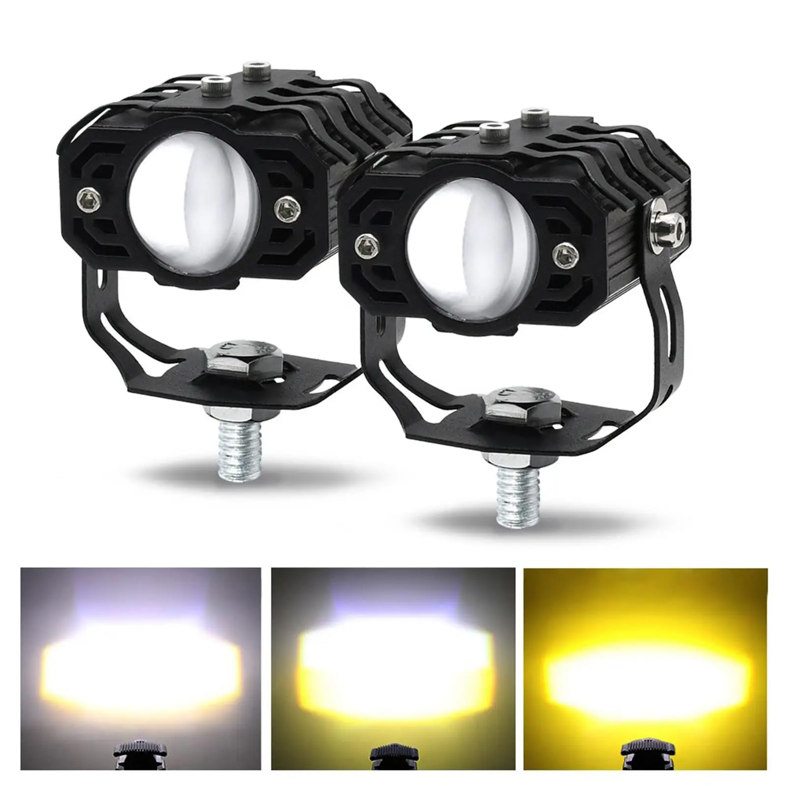 

2Pcs Motorcycle Auxiliary Driving Lights Mini Spotlights for Boat SUV