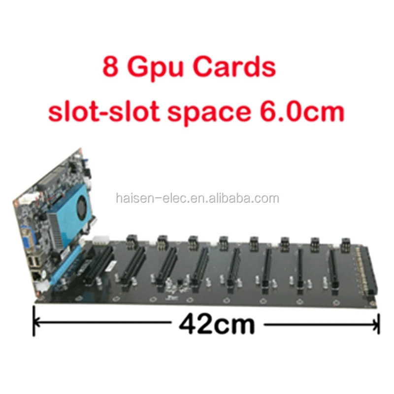 

HAISEN 8 GPU BTC ETH motherboard for 1U device motherboard chassis Intel BTC ic847 CPU motherboard