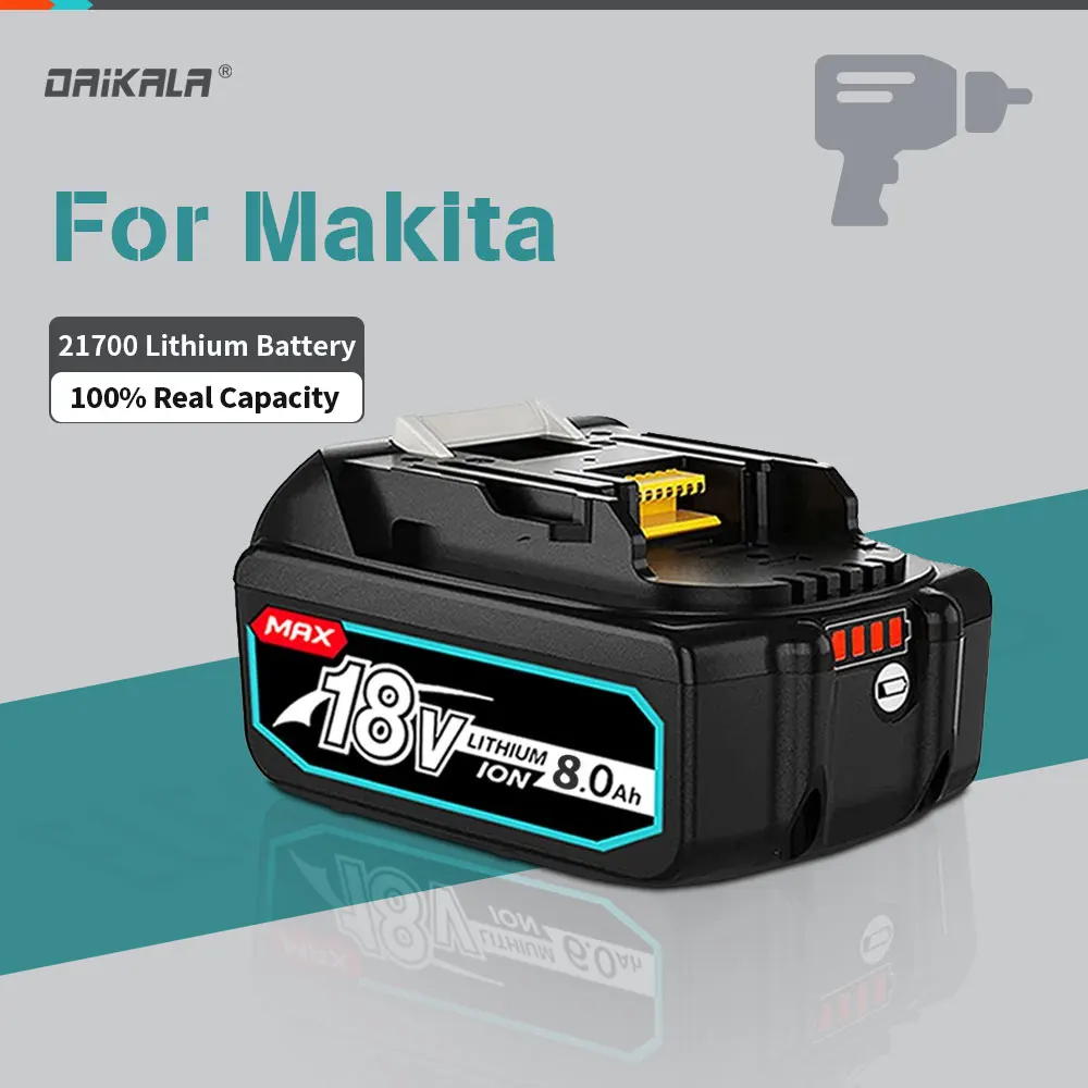 

Аккумуляторная литий-ионная батарея для Makita BL1830 BL1815 BL1860 BL1840, 21700 мАч