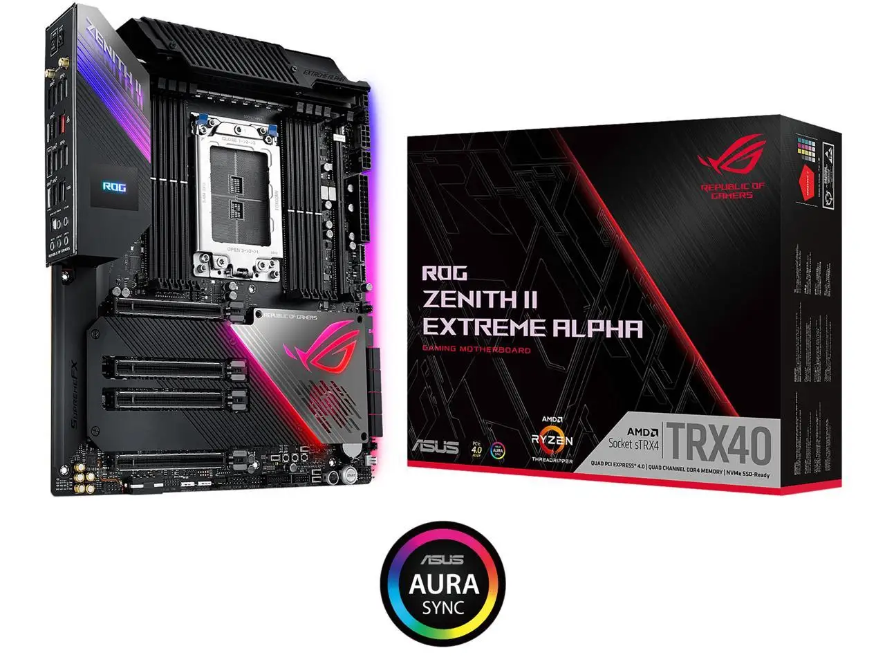 

ASUS ROG Zenith II Extreme Alpha TRX40 Gaming AMD 3rd Gen Ryzen Threadripper sTRX4 EATX Motherboard with 16 Infineon Power Stage