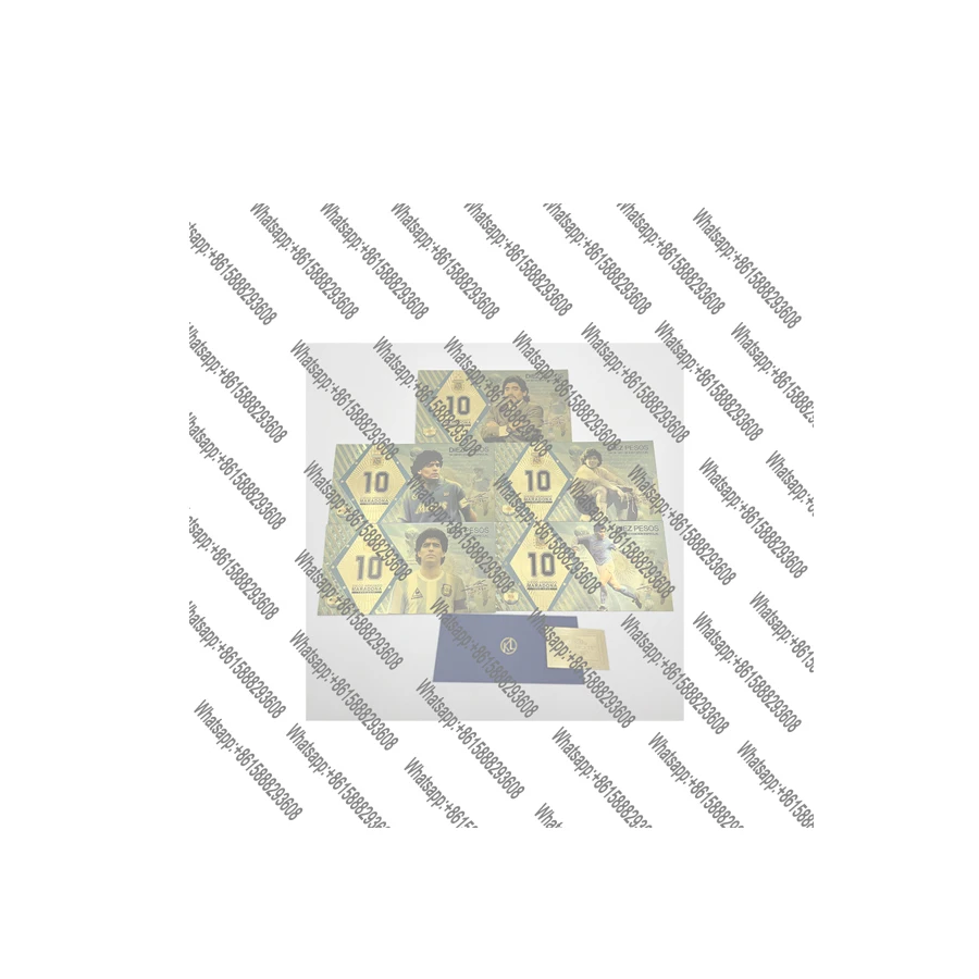 

5styles footballist commemorative card Argentina Football Stars colored Printing gold banknote for birthday gift