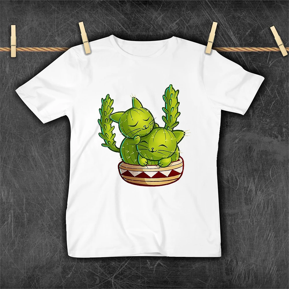 Летняя одежда Yeskuni с забавными кактусами для мамы и дочери семейная уличная
