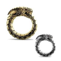 2 color luxury mythical dragon nidhogg ring norwegian mythology fashion dragon shape punk gift for jewelry ring wholesale
